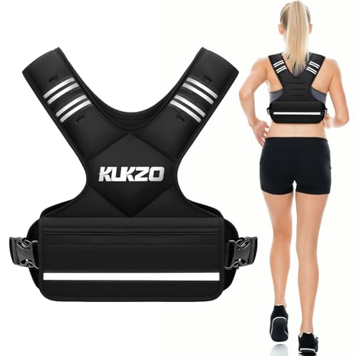 Adjustable Weighted Vest Women/Men, 6-12lb/12-18lb/20-32lb Weight Vest with 6 Ironsand Weights for Strength Training Rucking Running Walking Fitness Workout - color: Black, size: 6-12lb