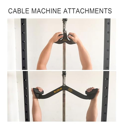 LAT Pull Down Bar for Cable Machine, LAT Pulldown Attachments T-bar V-bar Cable Attachment for Gym, Back Tricep Strength Training Handle - size: 2 Pieces