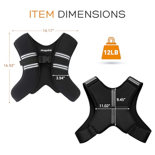 Weighted Vest for Men and Women, Silicone-Iron Fill Even Weight, Adjustable Workout Weight Vest with Reflective Stripes & Phone Pocket, Body Strength Training Gear for Walking Rucking Gym - size: 8 lb