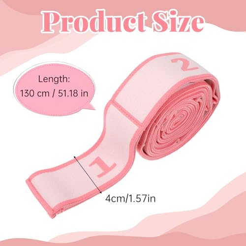 11 Loops Stretching Strap Gymnastics Loop Multi Loop Stretching Band Stretch Strap Yoga Dance Loops Band Yoga Straps for Stretch Pilates Dance Ballet Fitness Gymnastics Exercise (Pink)