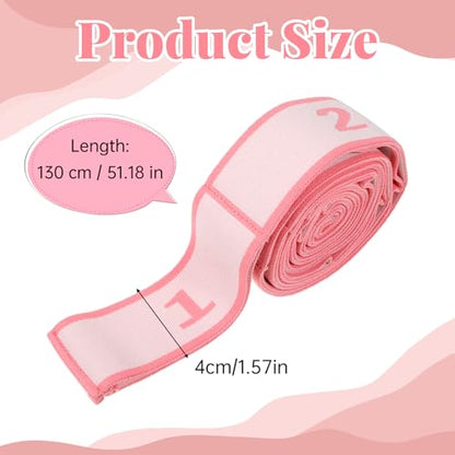 11 Loops Stretching Strap Gymnastics Loop Multi Loop Stretching Band Stretch Strap Yoga Dance Loops Band Yoga Straps for Stretch Pilates Dance Ballet Fitness Gymnastics Exercise (Pink)