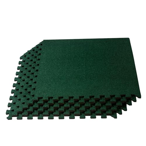 We Sell Mats 3/8 Inch Thick Interlocking Foam Carpet Tiles Durable Carpet Squares Anti Fatigue Support for Home Office or Classroom Use - color: Hunter Green, style: 48 Square Feet (12 Tiles)