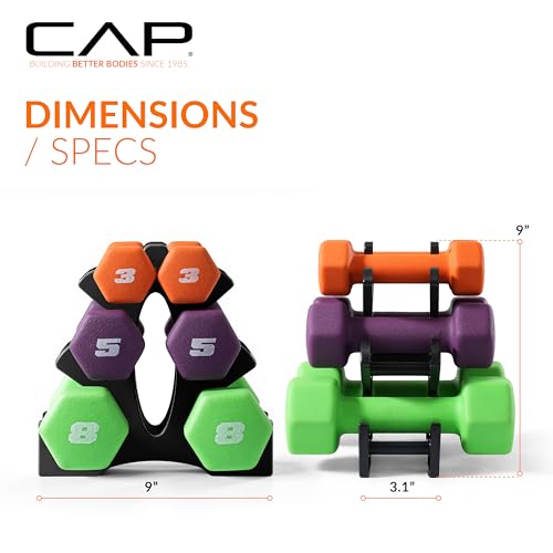 CAP Barbell Neoprene Dumbbell Weights Pairs & Sets | Color Series - style: 32 lb Set