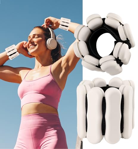 Ankle and Wrist Weights for Women & Men, Adjustable Arm & Leg Weights Set of 2 (1 lb/2 lb Each) Soft Silicone Weighted Bands Weighted Bracelet for Pilates Yoga Dance Walking Running Swimming Water Pool Home Gym Fitness Workout Jogging Gymnastics Aerobics