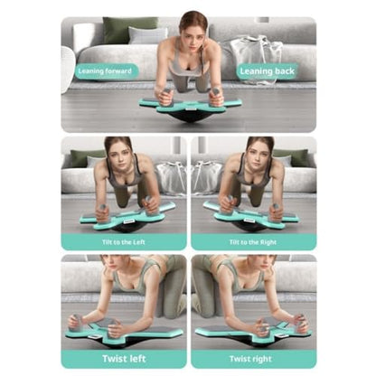 Workout Balance Board with Maze Game Core Trainer with Pleasure Wholesale 360° Tilt & Twist Plank Board with Multi-Functional Handles Phone Holder Plus Elbow Pad