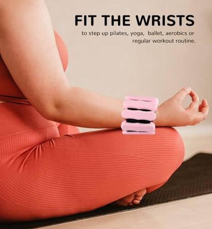Ankle Weights Wrist Weight for Women Men, Set of 2, 1 lb/2 lb Each - color: Pink, size: 2lb each weight (4lbs Pair)