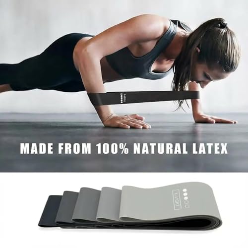 5-Pack TPE Resistance Loop Bands for Glute and Leg Workout with Gradient Colors - color: Black