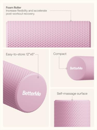 BetterMe Foam Roller for Muscle Recovery – High Density Exercise Roller for Back &Legs – Deep Tissue Massage Roller for Tension, Relief & Stretching (Raspberry Pink) - color: Raspberry Pink