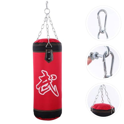 Thickened Oxford Exercise Sandbag with Triangular Steel Buckle for Boxing and Karate Training Inflatable Design for Easy Storage Fitness Target Bag Red Hollow Kicking Sandbag for
