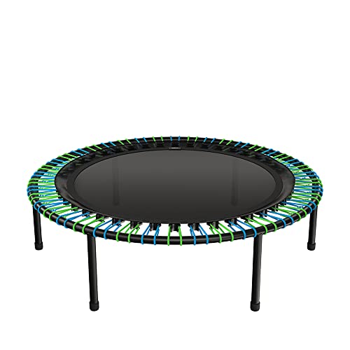 bellicon Mini Trampoline | Bungee Suspension up to 440 lbs | Indoor Fitness Rebounder for Adults | Screw-in Legs - color: Blue-Green, size: 49"