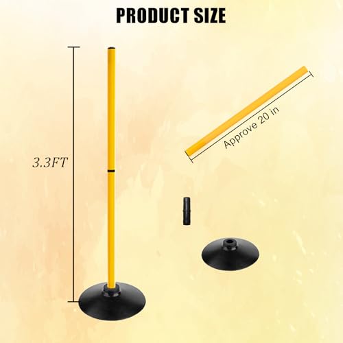 Adjustable Height Agility Speed Hurdles with Rubber Base, Training Equipment Set for Soccer, Track and Field, Detachable Agility Poles