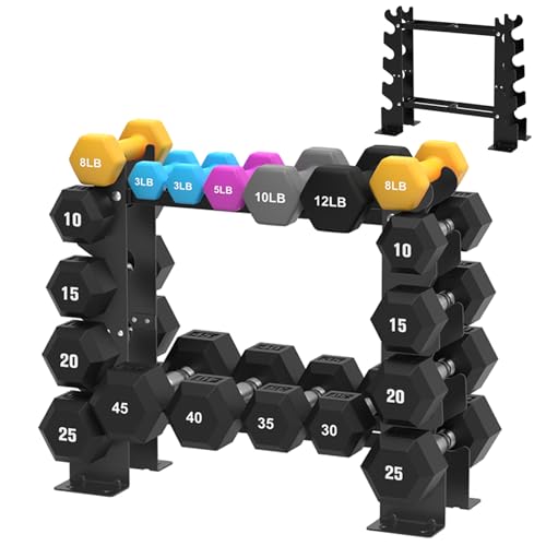 Dumbbell Rack Stand Only, Weight Rack for Home Gym Dumbbells, 5 Tier 450LBS Capacity Weight Holder Organizer, Black Weight Storage Racks Suitable for 1-45 LBS