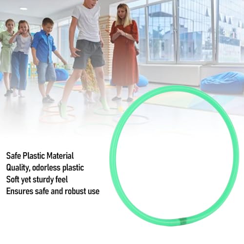 Agility Speed Rings Training Kit 10 Pcs Hollow Jumping Hoops for Kids Balance Coordination Sensory Exercise Green Plastic 35cm - size: 0.4in Width