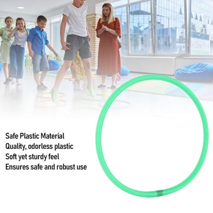 Agility Speed Rings Training Kit 10 Pcs Hollow Jumping Hoops for Kids Balance Coordination Sensory Exercise Green Plastic 35cm - size: 0.4in Width