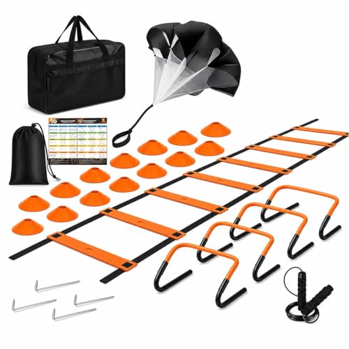 Agility Training Equipment, Speed Training Equipment, Agility Ladder Training, 12-Piece Multicolor PVC, Customizable for Football, Soccer, Basketball