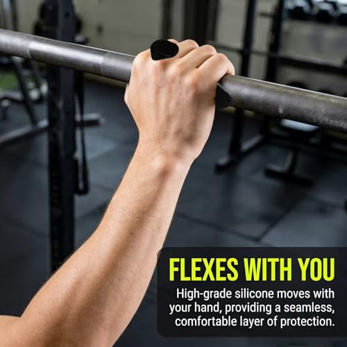 Silicone Gym Grips for Weight Lifting, Anti Slip Workout Grips for Women Men, Palm Protection Gym Hand Grips Alternative, Rubber Weightlifting Grips Pads for Barbell, Pull Up, Training