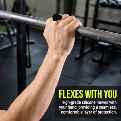Silicone Gym Grips for Weight Lifting, Anti Slip Workout Grips for Women Men, Palm Protection Gym Hand Grips Alternative, Rubber Weightlifting Grips Pads for Barbell, Pull Up, Training
