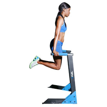 Fuel Pureformance Dip Station | Bodyweight Training | Multiple Options - color: Black/Blue - Deluxe Dip Station w/O-Rings