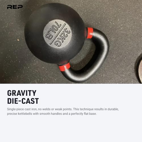 REP Fitness Kettlebell Set and Singles, 4kg to 24kg, 9lb to 53lb Weight Range, Cast Iron, Strength Exercise Training, Home Gym, Power Workout Equipment, Free Weights, Dumbbell Alternative - style: 32 kg