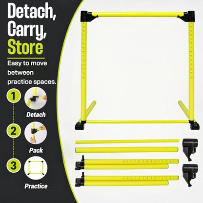 3 Pack Adjustable Height Hurdles Training Equipment, Agility Speed Jumping Training Equipment for Basketball Soccer Football Dogs, Indoor & Outdoor, Detachable Hurdles Track and Field(Green)