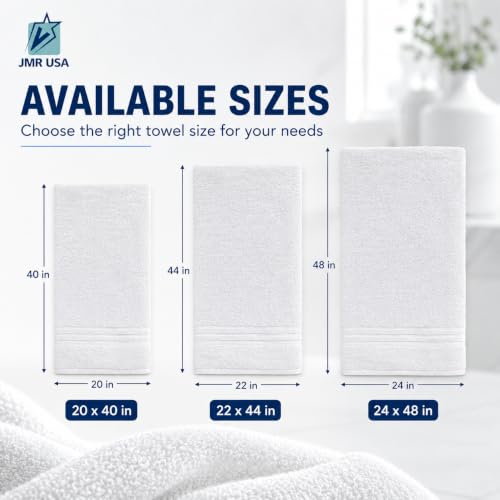 White Cotton Bath Towels 36-Pack (20x40), Lightweight Quick-Dry Gym & Pool - color: White-36 Pcs, size: 20X40