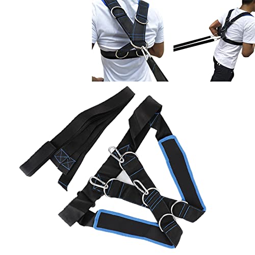 Sled Shoulder Harness Resistance Band Set for Speed Training for Strength Building Black Blue Nylon