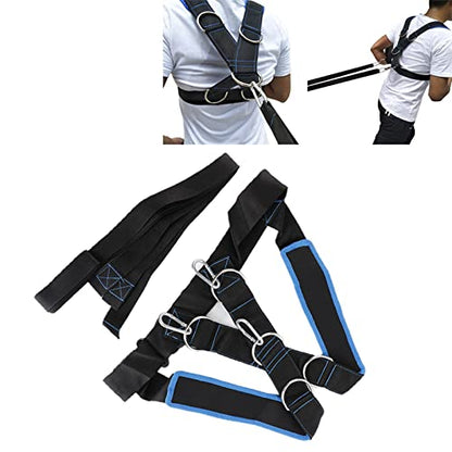 Sled Shoulder Harness Resistance Band Set for Speed Training for Strength Building Black Blue Nylon