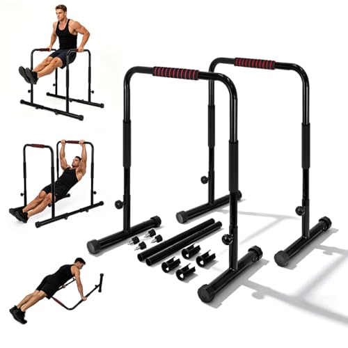 Dip Bars for Home 2 in 1 Strength Training Dip Station for Home Gym,9 Level Adjustable Calisthenics Bars,1200LBS Heavy Duty Dip Stand SPORTING GOODS