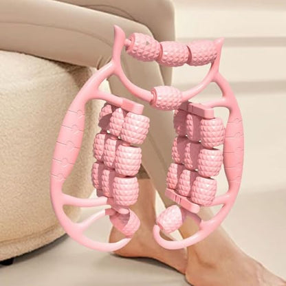 Muscle Roller for Legs Full Body Massage 24 Wheels Manual Leg Roller for Thighs for Neck Golfer Elbow Shoulder Home Gym, Pink
