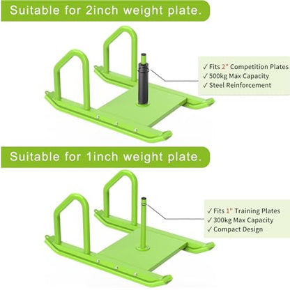 Kipika Weight Sled, Workout Sled, Fitness Strength Training Sled, Speed Training Sled for Athletic Exercise, Speed Improvement, Easily Through Obstacles, Suitable for 1" & 2" Weight Plate - color: C- Green