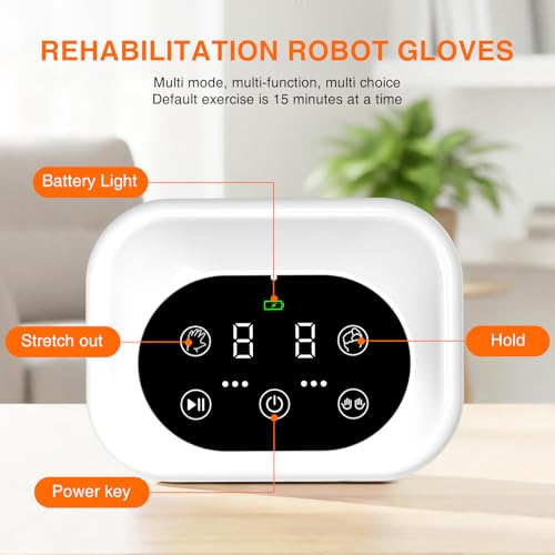 Hand Rehabilitation Equipment, Therapy Gloves for Stroke Hand Recovery Device, Robotic Rehab Glove for Finger Training, Adjustable Strength Hands Exerciser - size: Right-M
