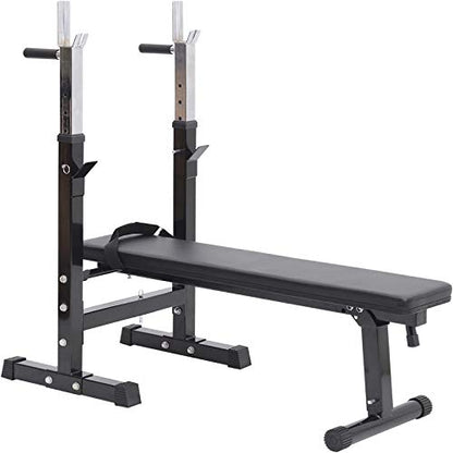 Foldable Workout Bench for Home, Gym, Adjustable Weight Bench, Dip Stand, Bench Press Stand for Full Body Exercise, Squat Stand with Flat Tilt Fitness Bench