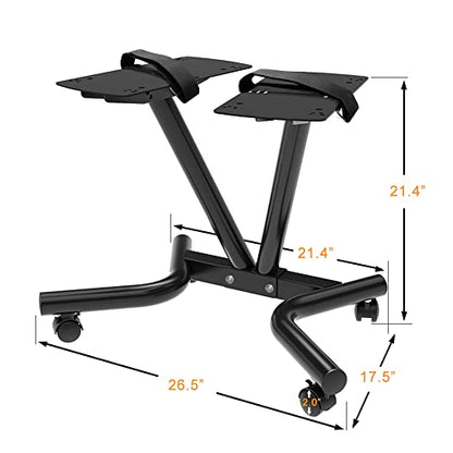 ATIVAFIT Adjustable Dumbbell Stand Fitness Dial Dumbbell Rack with Adjustable Belt for Home Gym Set