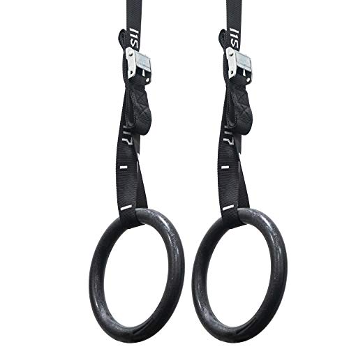 Valor Fitness Wood and Plastic Gymnastics Exercise Rings with Adjustable Straps – Promotes Muscular Physique and Improves Performance in Cross Training and Strength Training - color: GRA-2 Plastic Gymnastics Rings