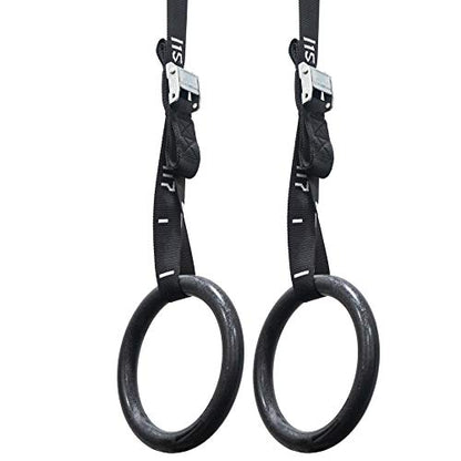 Valor Fitness Wood and Plastic Gymnastics Exercise Rings with Adjustable Straps – Promotes Muscular Physique and Improves Performance in Cross Training and Strength Training - color: GRA-2 Plastic Gymnastics Rings