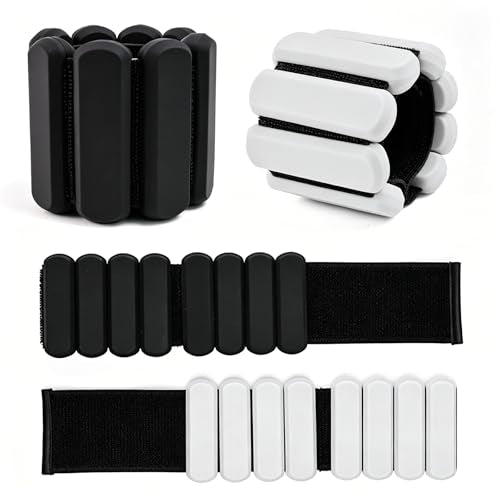 2-Pound Pair Silicone Weighted Wrist & Ankle Bracelets – Adjustable Soft Fitness Sandbags for Men & Women