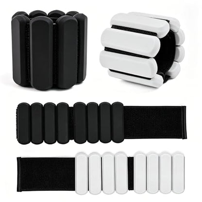 2-Pound Pair Silicone Weighted Wrist & Ankle Bracelets – Adjustable Soft Fitness Sandbags for Men & Women