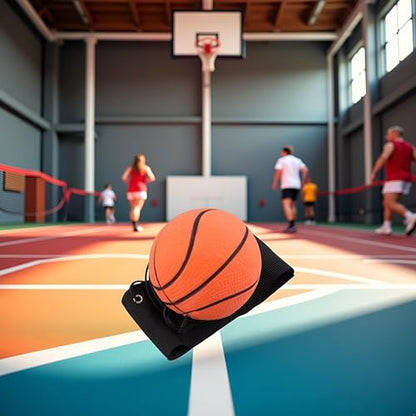Jinshining Basketball Wrist Return Ball, Sports Wrist Balls on a String, 2.36 Inch Rubber Rebound Bouncy Wristband Balls on Elastic String for Wrist Exercise or Play Speed and Agility Training