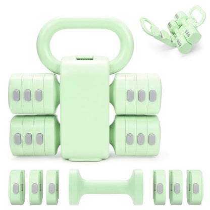Adjustable 2-in-1 Convertible Kettlebell & Dumbbells - color: Green