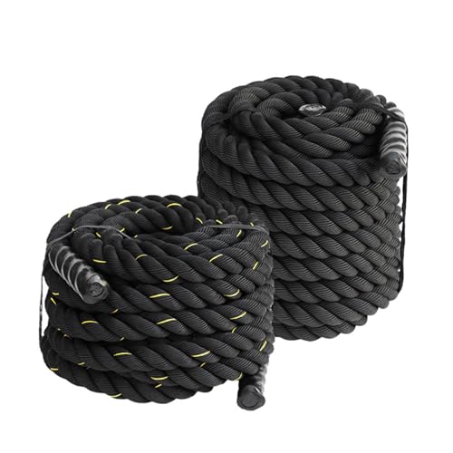 Battle Rope 9.18/9.8ft Length Heavy Battle Exercise Training Rope Workout Rope Fitness Rope for Strength Training Homes Gym 25mmx2.8m Black