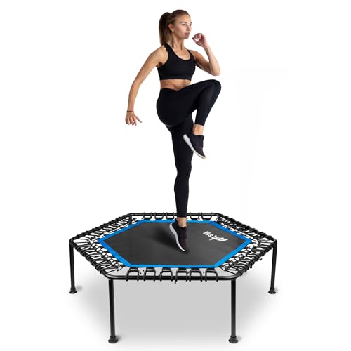 Yes4All Rebounder Trampoline for Adults, 48-Inch, 350 LBS Stable & Silent Exercise Trampoline for Rebounding, Jumping Cardio - color: Without handle