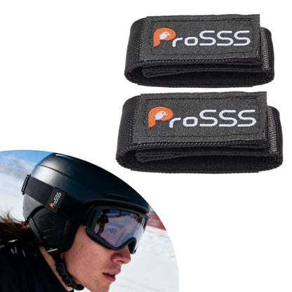 Ski Helmet Goggle Strap Retainer, Adjustable Hook & Loop Clip with 3M Adhesive, Fits 1.5”-2.75” Straps, 2 Pack - size: 4 PC