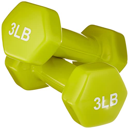 Amazon Basics Vinyl Coated Dumbbell Hand Weights - style: 3 Pounds, Pair