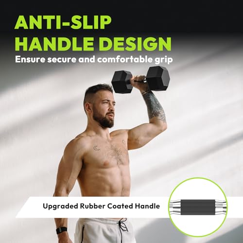 Hex Dumbbell Sets, 90-640 lb Rubber Encased Exercise & Fitness Dumbbells Set, Hand Weight for Strength Training, Weight Dumbbells - size: 180 lb Set (Pair of 5, 10, 15, 25, 35 lb)