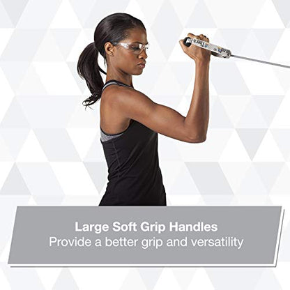THERABAND Resistance Tubes, Professional Latex Elastic Tubing with Soft Handles & Door Anchor for Physical Therapy, Pilates, At-Home Workouts, and Rehab, 48 Inch, Silver, Super Heavy, Level 7