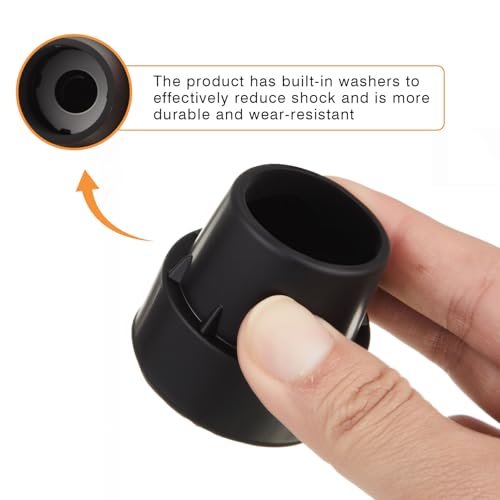 8 Pieces 1 Inch Replacement Mini Trampoline Leg Caps Tips, Black Rubber Caps Tips Floor Protectors for 1" ID Trampoline Leg Chair Legs