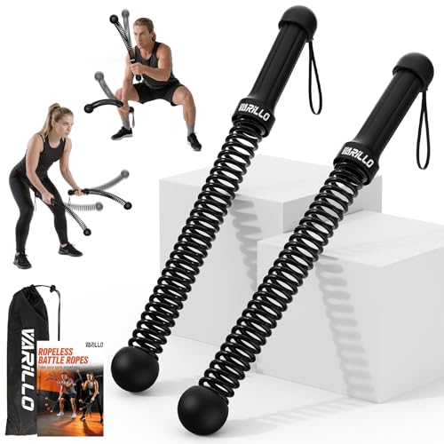 Ropeless Battle Ropes for Home Gym, Portable Cordless Weighted Battle Rope - size: Standard Black