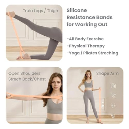 Figure 8 Resistance Band with Non-Slip Handles - color: 15LB Pink