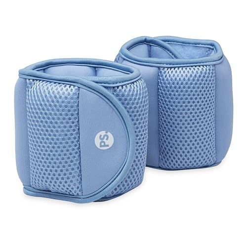 POPSUGAR Soft Wrist and Ankle Weights, Wearable Weights, Strengthens, Tones & Sculpts, Adjustable Ankle Weights for Work from Home Fitness, Gym Accessories for Women & Men - color: Periwinkle, size: 2 LB Pair