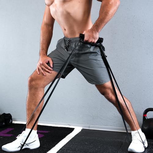 Sportneer Pull Up Bar Doorway Chin Up Bar No Screws Door Frame with Resistance Band Bar, Sportneer Detachable Workout Exercise Bar Handles for All Kinds Resistance Bands